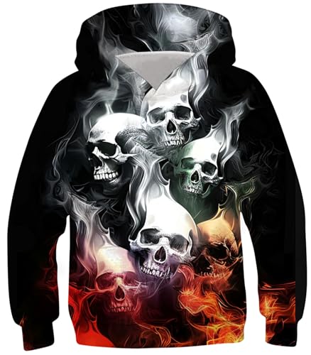 Amazon.com: RAISEVERN Boys Hoodies Cool Skulls Kids Sweatshirts